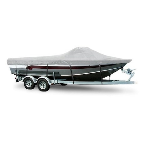 Eevelle Boat Cover ALUMINUM FISHING High Windshield Inboard Fits 13ft 6in L up to 88in W Silver SCAFH1388-SLR